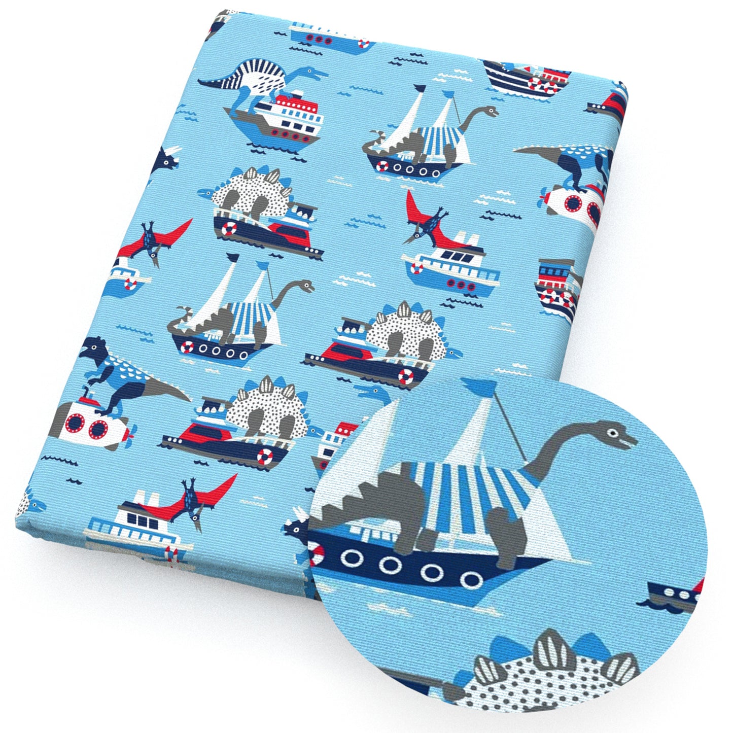 dinosaurs dino sailor anchor ship submarine ocean series fabric