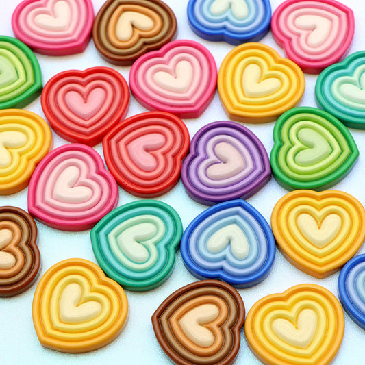 5Pcs Love Heart Acrylic Resin Ornaments,Gradient Rainbow Color Flatback Cabochons,DIY Jewelry Making Charms Accessories for Earrings, Bracelets, Keychains,Good for Festive Decorations,Homemade Gifts,Phone Shells,Water Cups, Hair Accessories