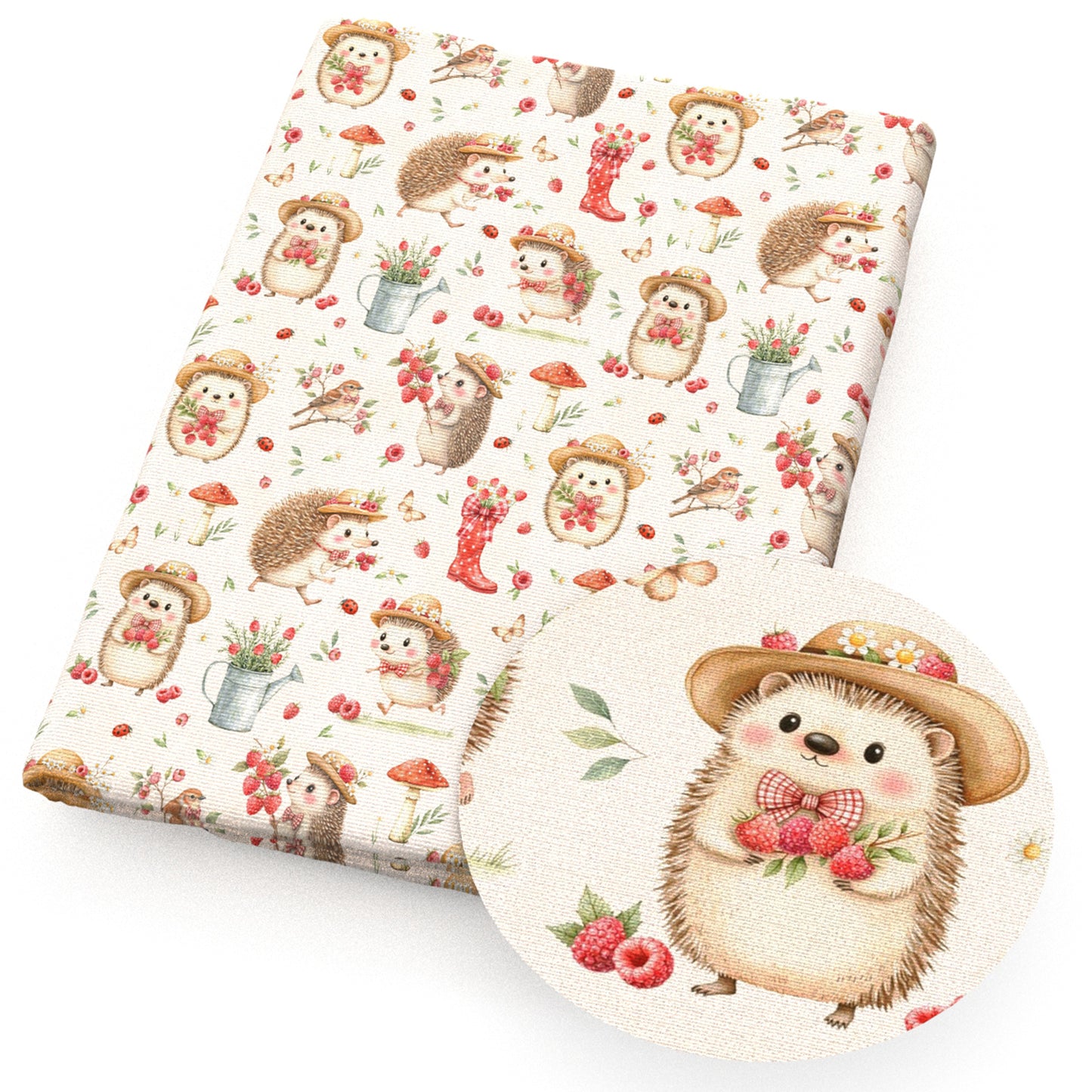 hedgehog boots butterfly bird strawberry fabric