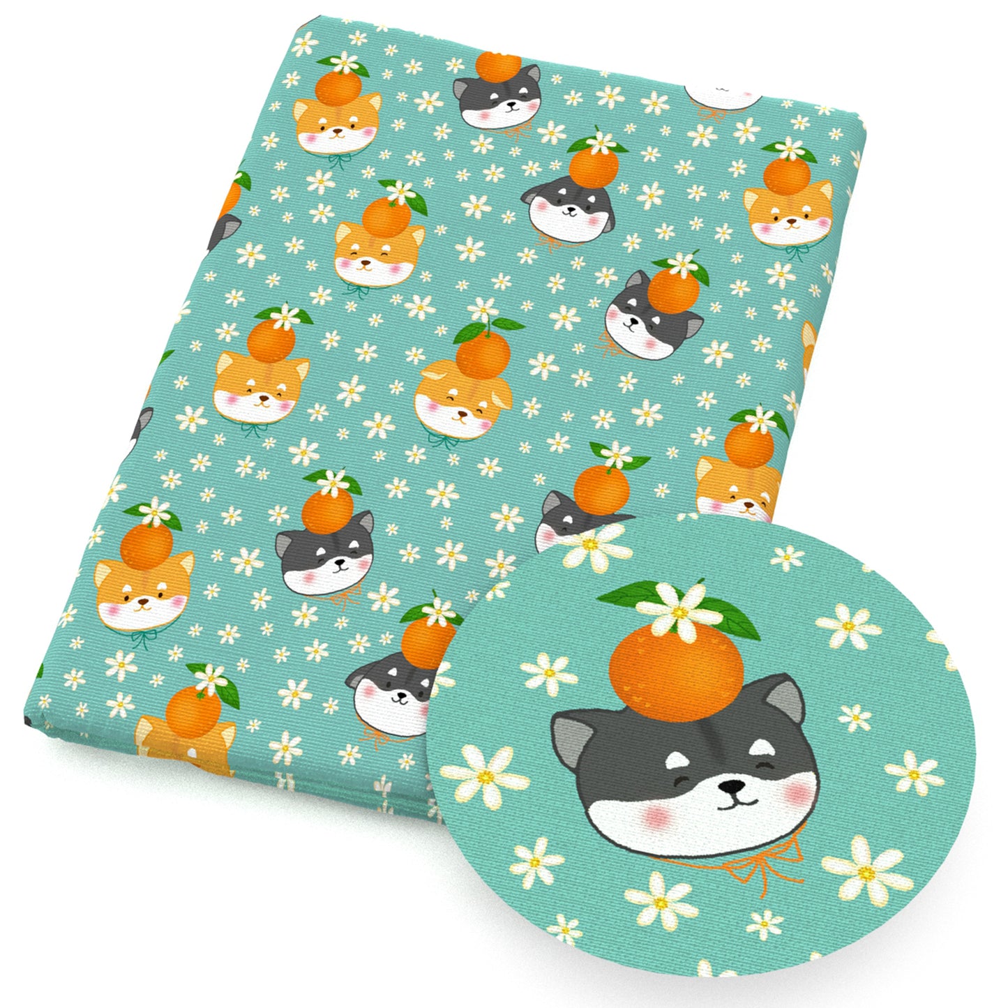 dogpuppy flowerfloral fabric