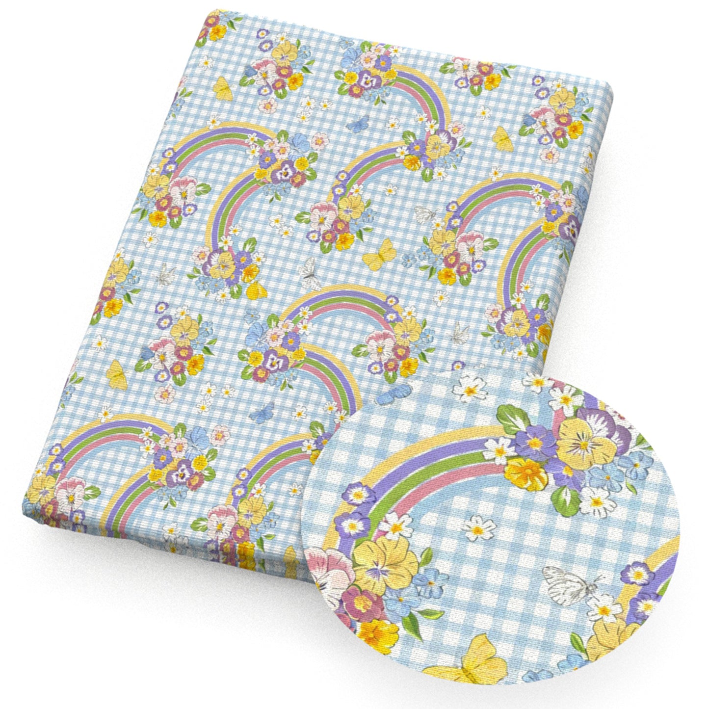 flowerfloral rainbow plaid grid fabric