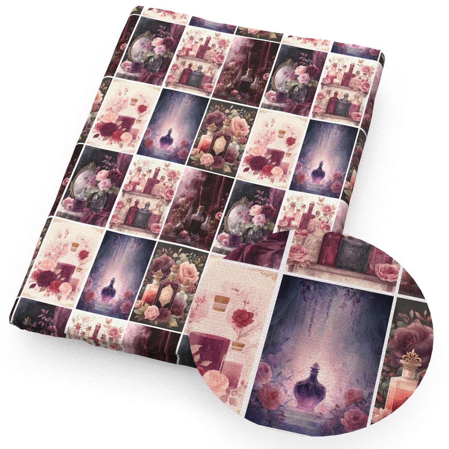 flowerfloral perfume wine bottle fabric