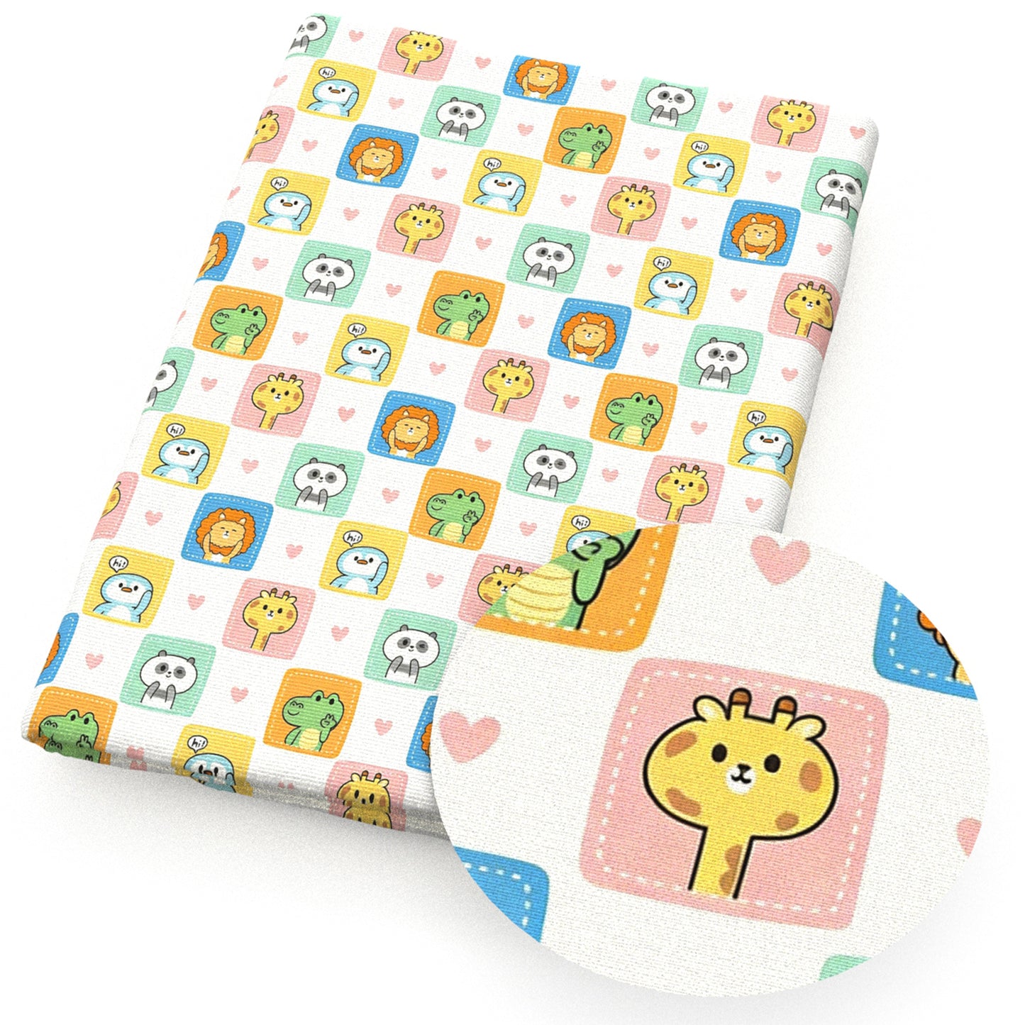 plaid grid panda penguin fabric
