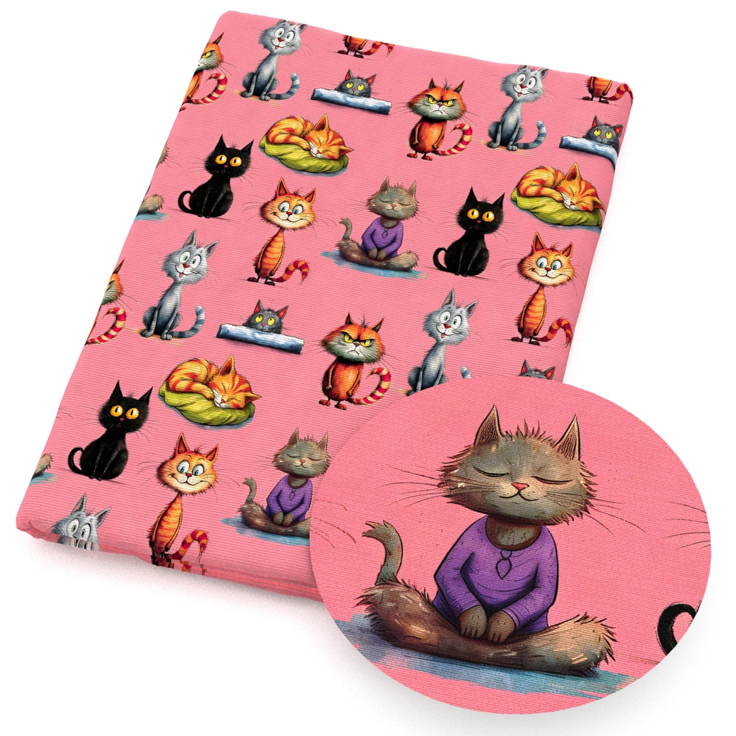 cat pink series fabric