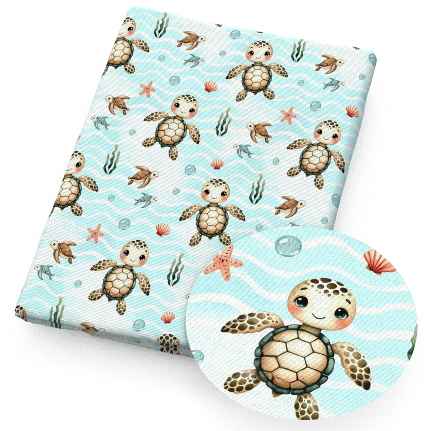 turtle tortoise star starfish shell chevron fabric