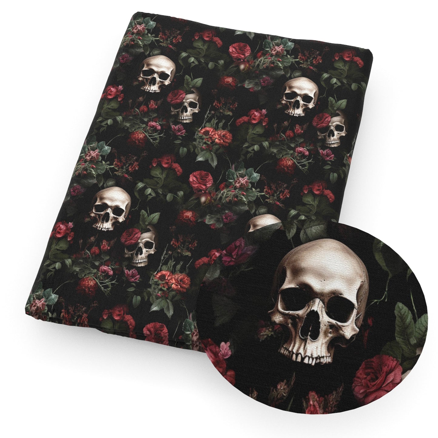 skull ghost skeleton bones halloween fabric