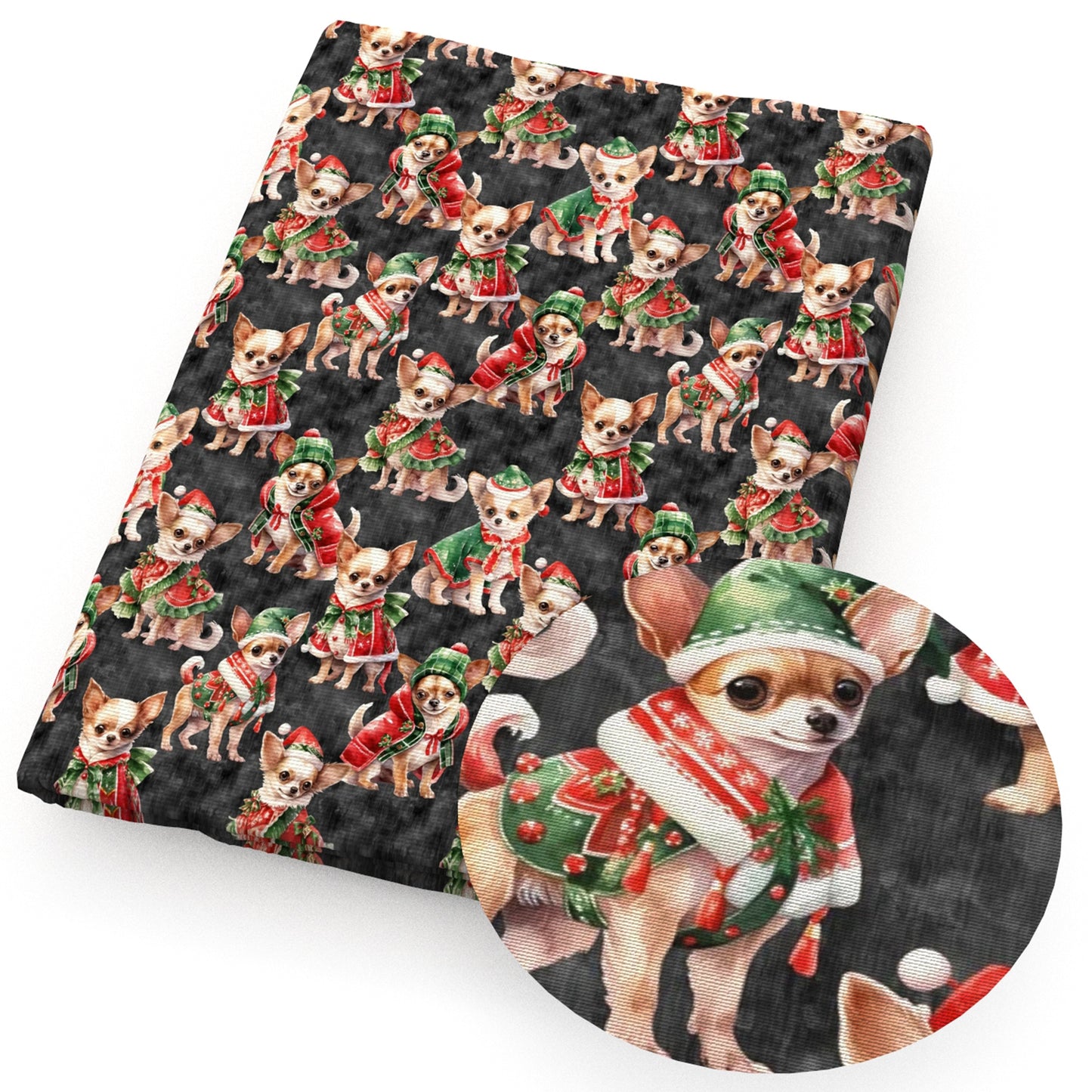 christmas day dogpuppy fabric
