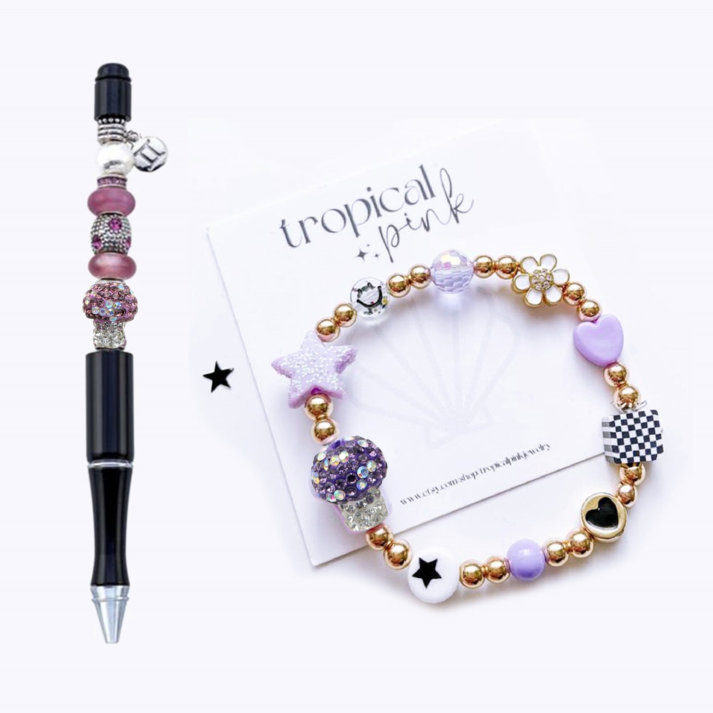 1Pc Random Color Faux Rhinestone Polymer Clay Beads Mushroom Shaped Loose Spacer Beads with Hole for Jewelry Making DIY Bracelet Necklace Chain Earrings Charm Bangle Decors Craft Pen Supplies