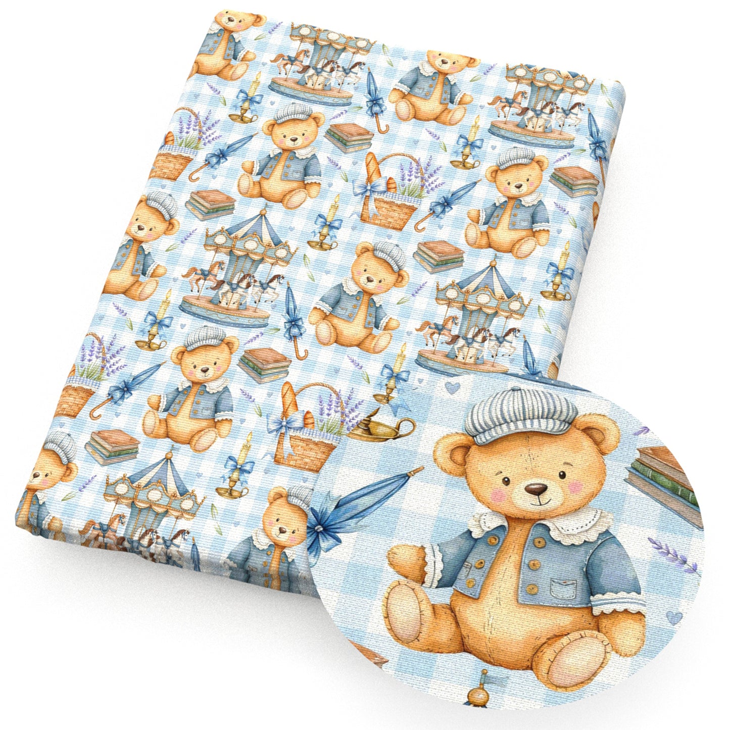 heart love bowknotbows lavender umbrella ferris wheel horse book plaid fabric
