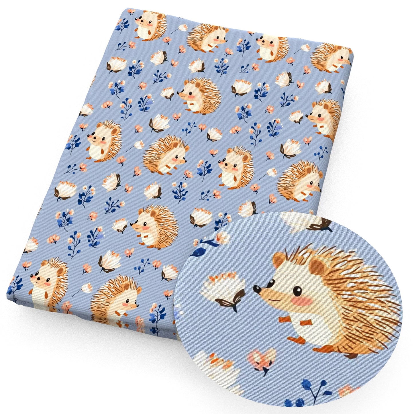 hedgehog flowerfloral fabric