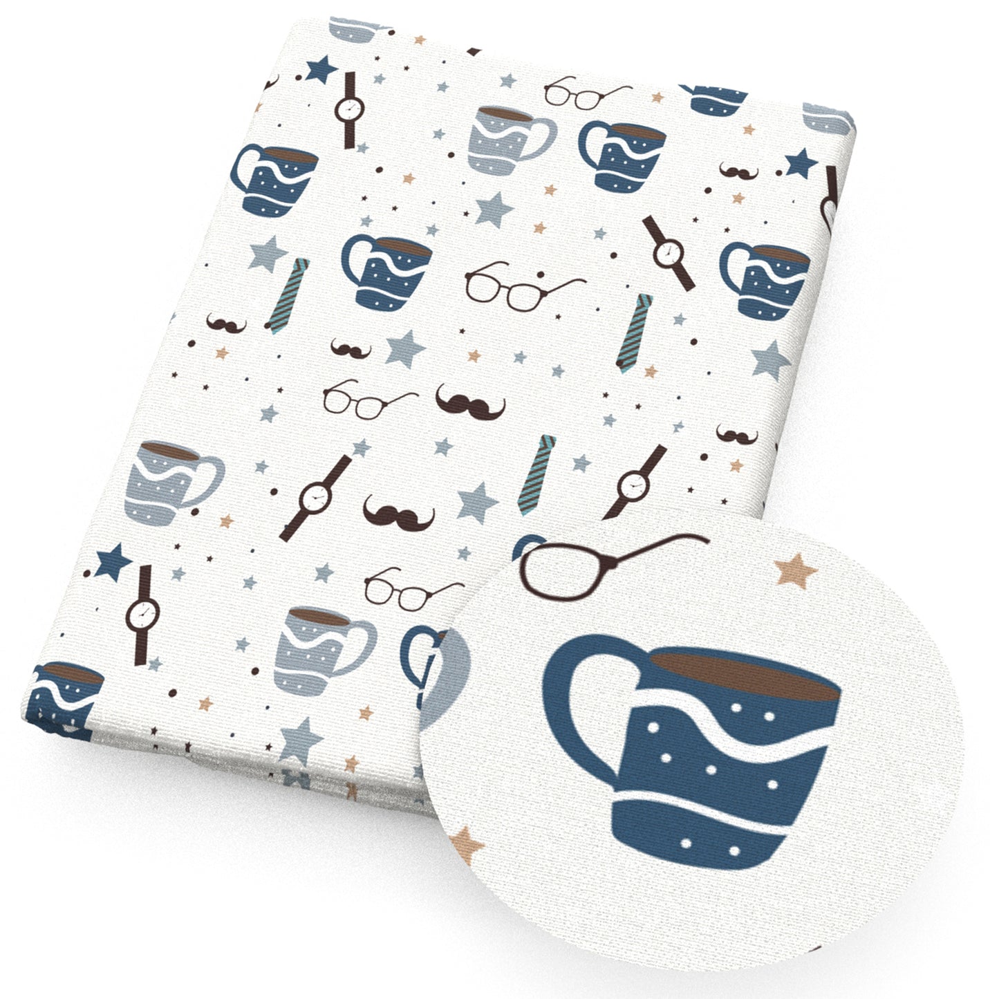 star starfish glasses tienecktie watchpocket watch coffee moustache fabric