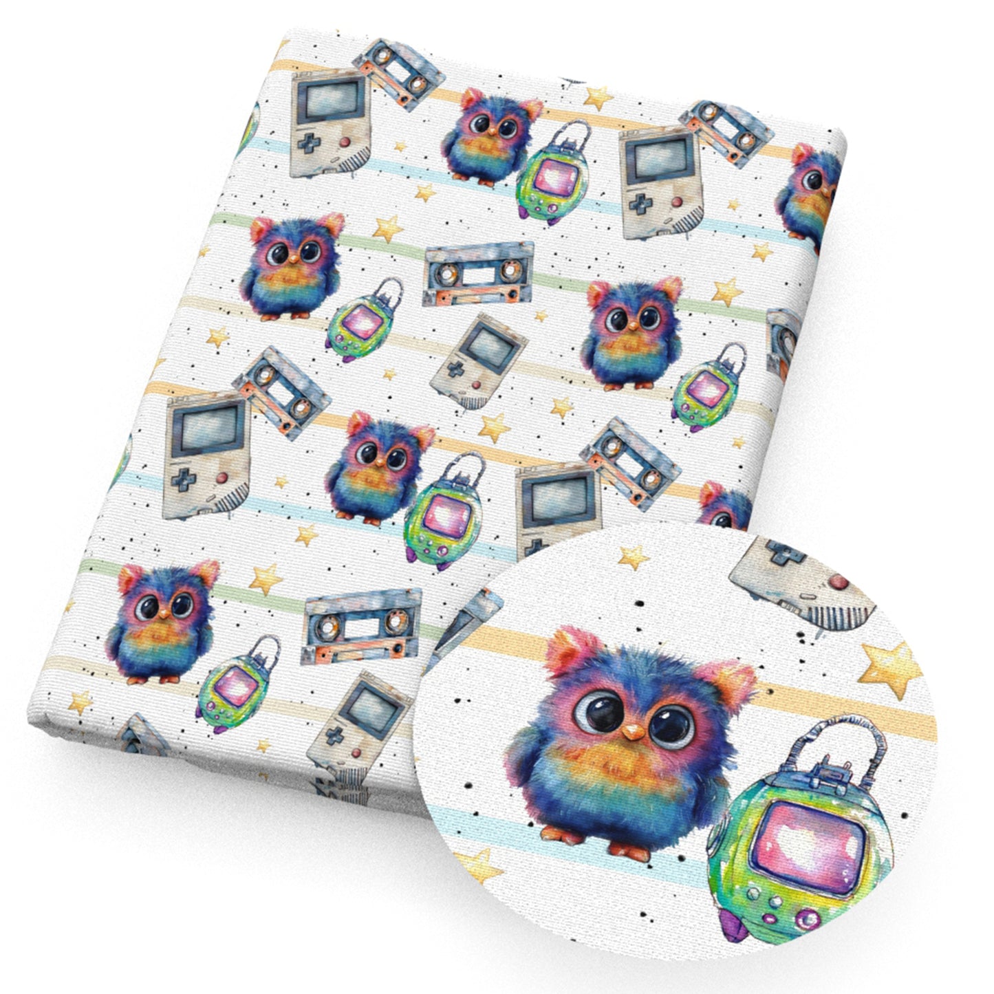 owl stripe magnetic tape star starfish fabric