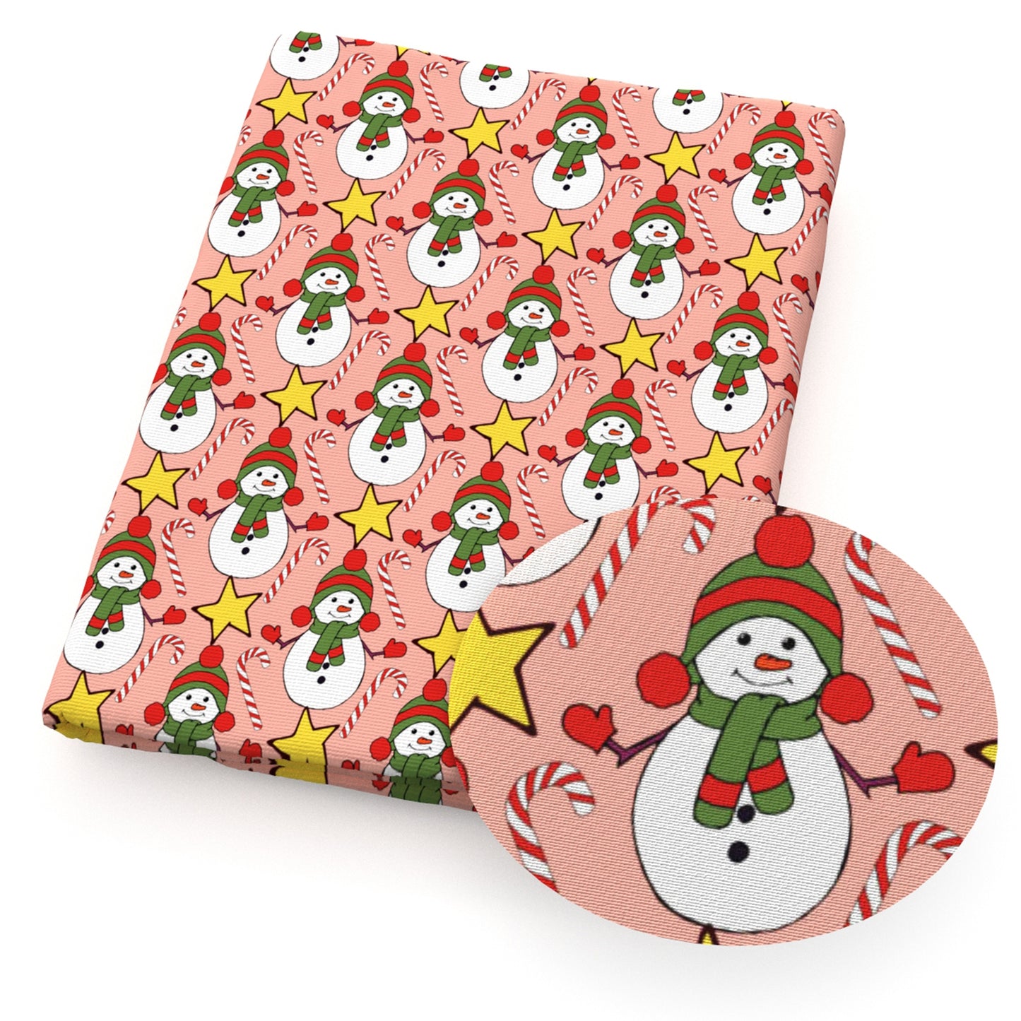 snowman star starfish crutch christmas day pink series fabric