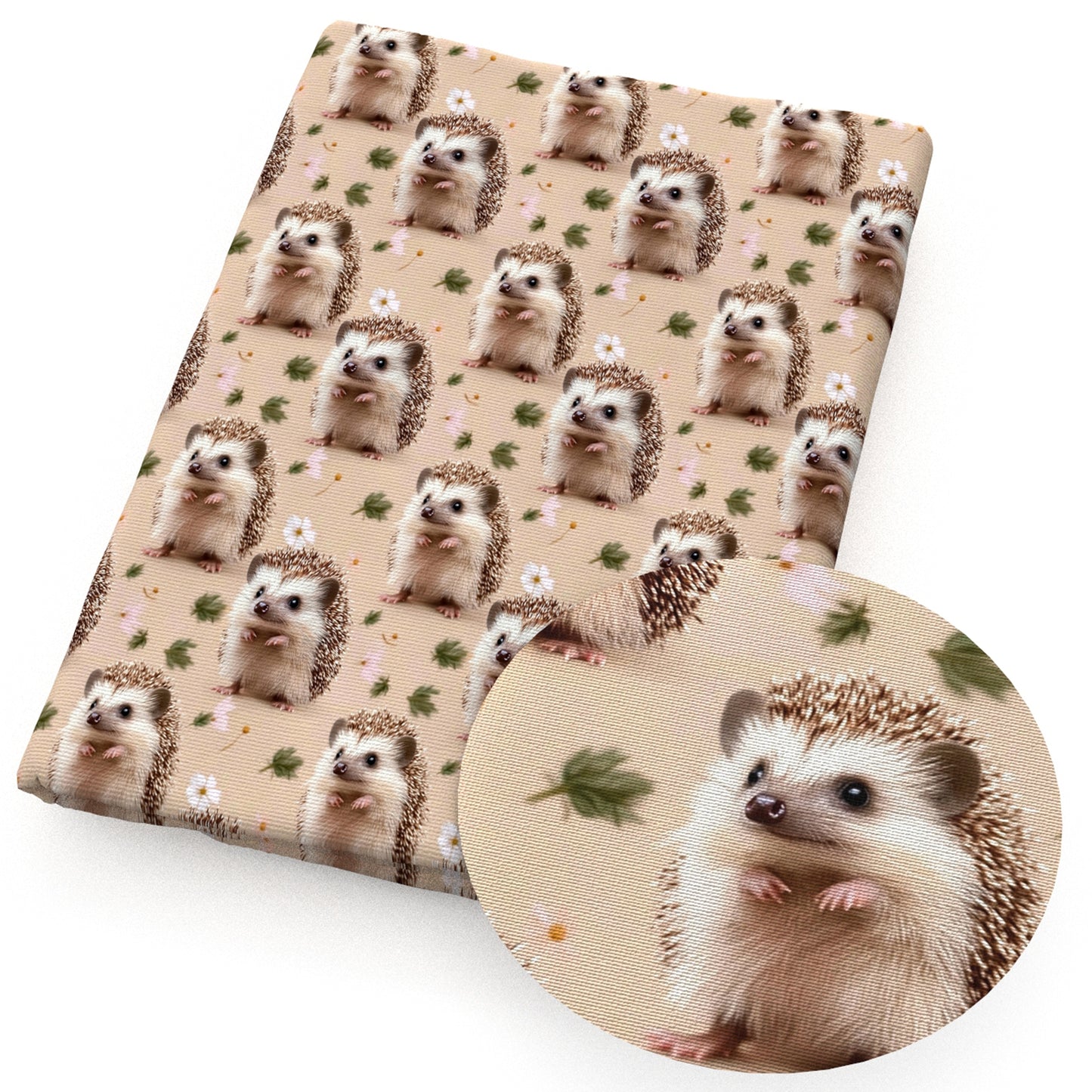 hedgehog flowerfloral fabric