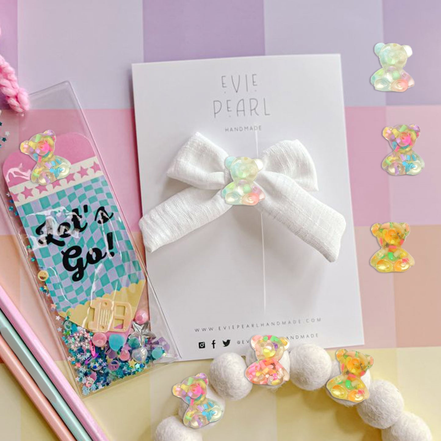 5pcsJelly Bear Resin Flatback Cabochon Charms, Mix Color DIY-Friendly Embellishments for Wedding, Home, Scrapbook Crafts, and Jewelry Accessories - Perfect for Creative Projects and Supplies