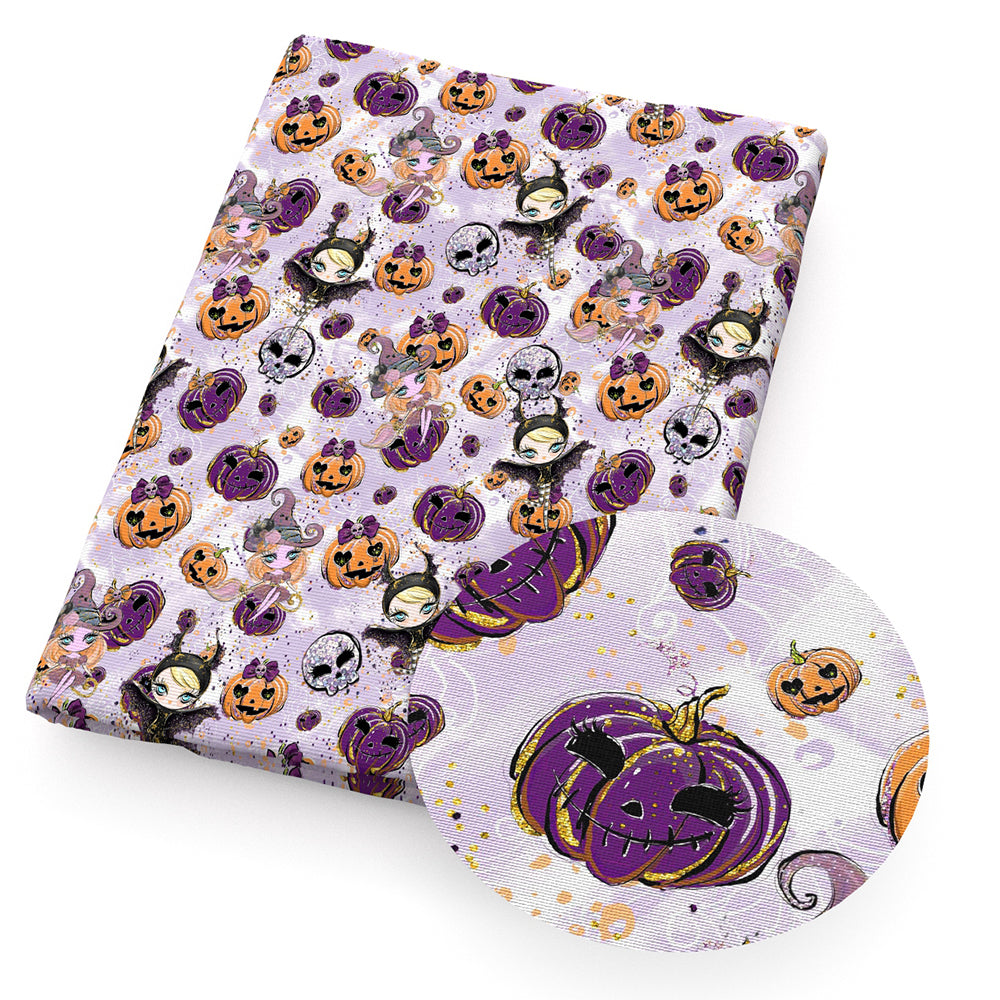 pumpkin skull ghost skeleton bones halloween girl fabric