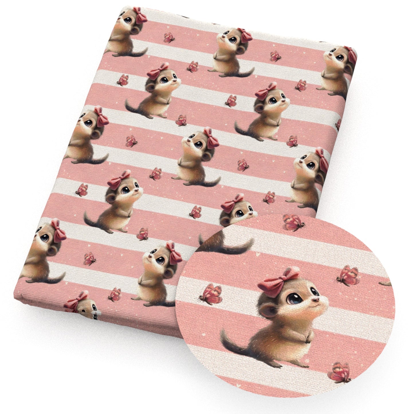 otter butterfly stripe fabric