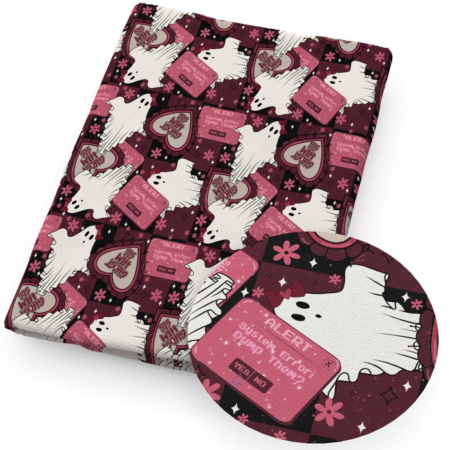 halloween skull ghost skeleton bones fabric