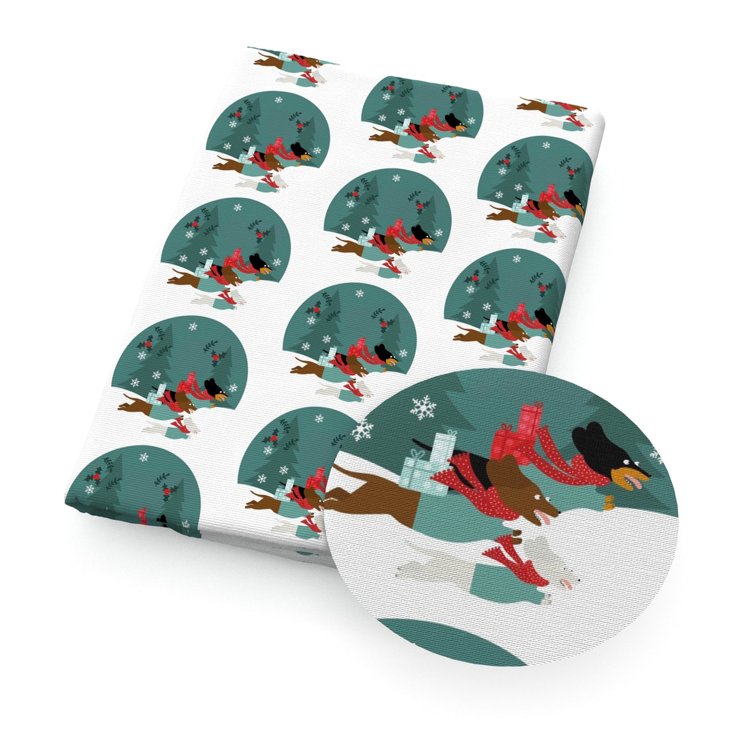 dogpuppy christmas snowflake snow fabric