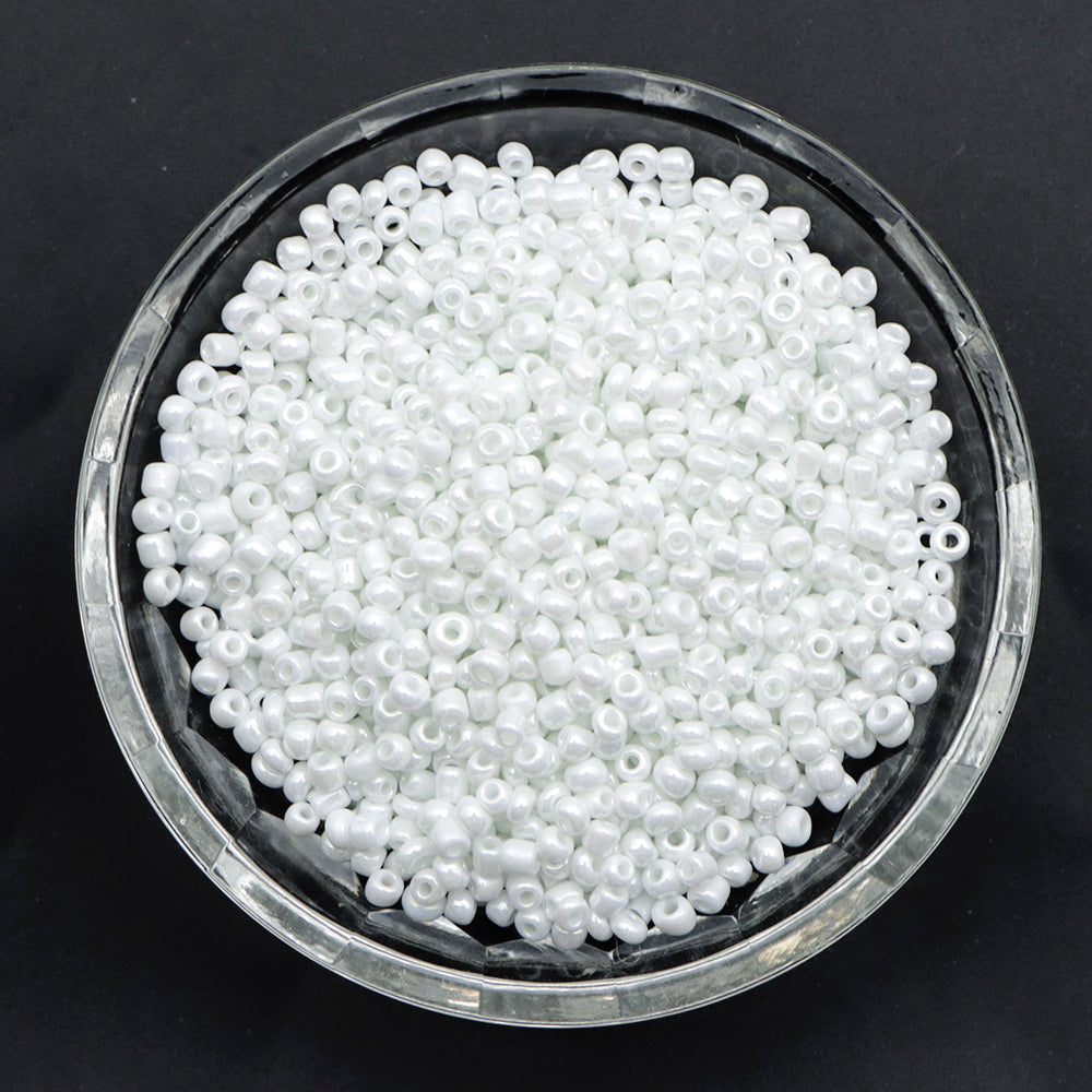 10g/pack White Series Miyuki Seed Beads Plain Solid Color Loose Spacer Acrylic Beads with Hole for Jewelry Making DIY Bracelet Necklace Chain Earrings Charm Bangle Decors Craft Accessories