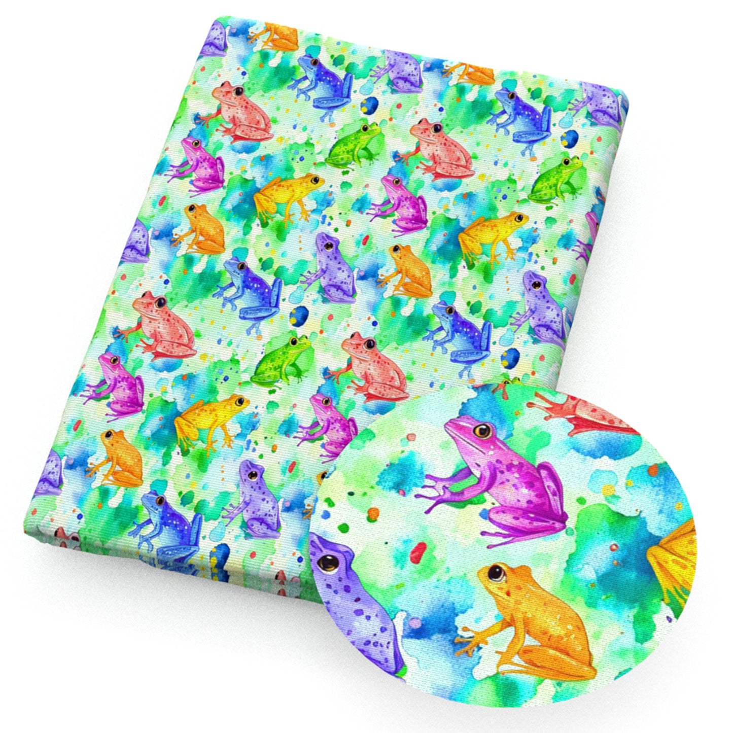 frog tie dye paint splatter fabric