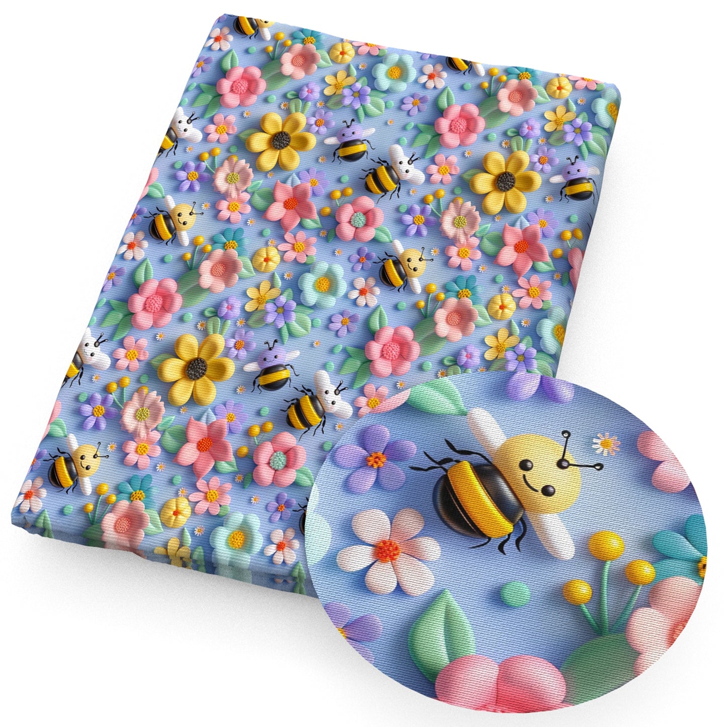 flowerfloral bee fabric