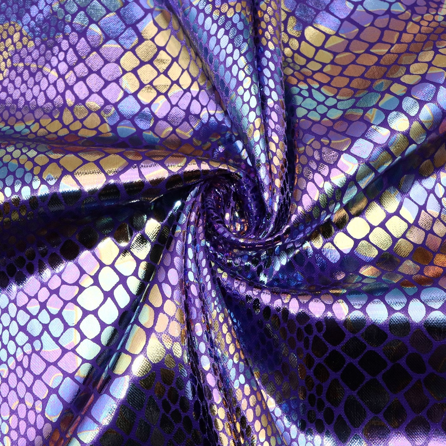 1Pc 59x19.68inch(150x50cm) Colourful Golden Hot Stamping Snake Pattern fabric, Suitable For Handmade DIY Party Decoration, Background Decoration, Table Decoration Fabrics And Other Multi-purpose