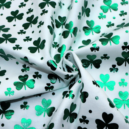 1pc Colourful Golden Hot Stamping St. Patrick's Day Faux Fur Fabric - 59x19.68inch(150x50cm) 100%Polyester Material, High Density for DIY Crafts - Hand Wash Only Precut Fabric