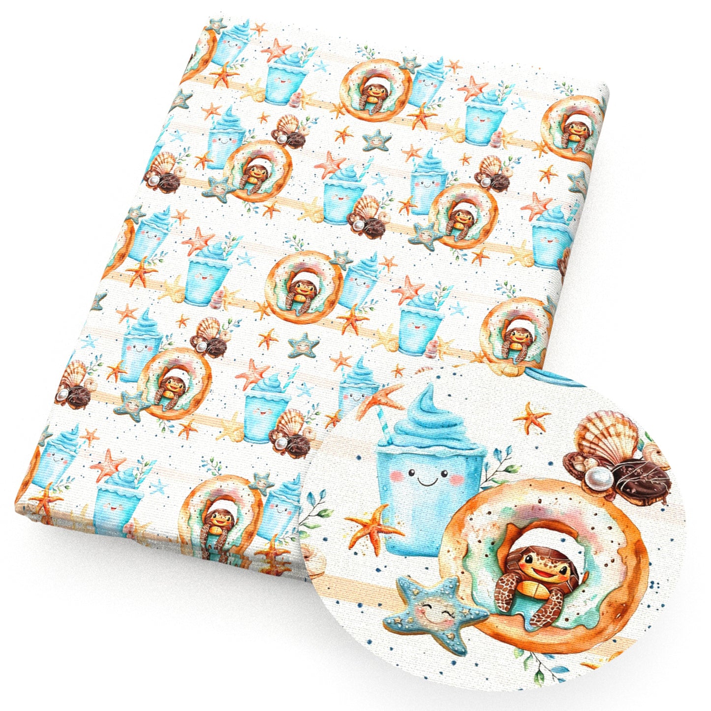turtle tortoise star starfish shell caphat fabric