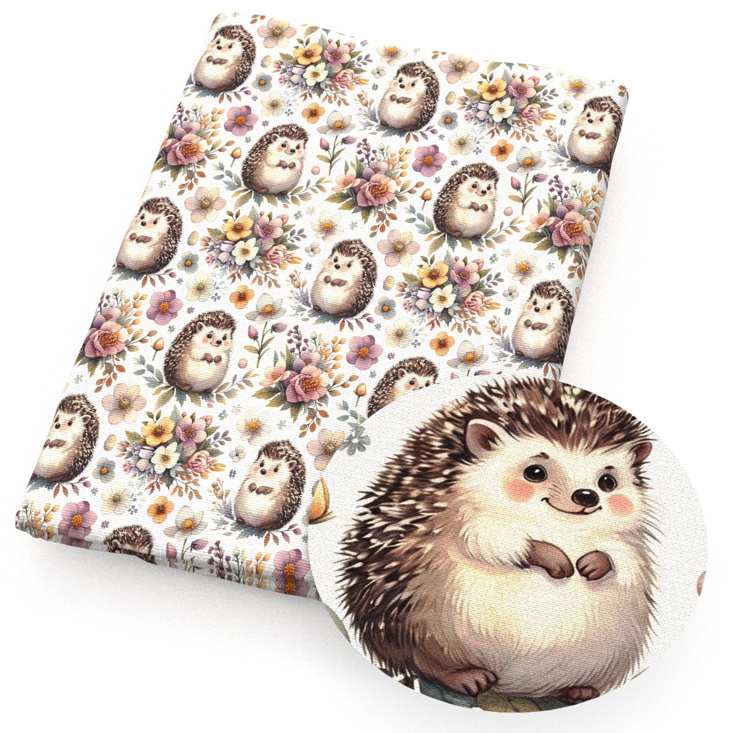 hedgehog flowerfloral fabric