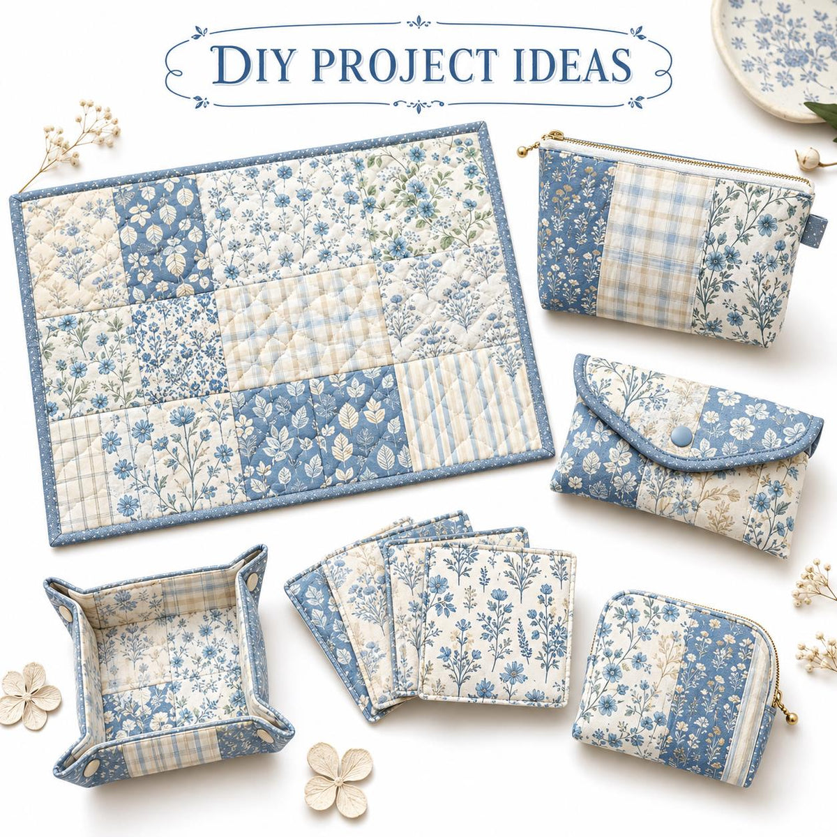 10pcs Charm Pack Set Floral Pattern Vintage Style Handmade DIY with Rich Color and Texture Elements 100% Polyester Patchwork in 10 Design Styles Suitable for Patchwork DIY Craft Projects DIY Wallet Making Gift Giving Bag Making Mother's Day Gift