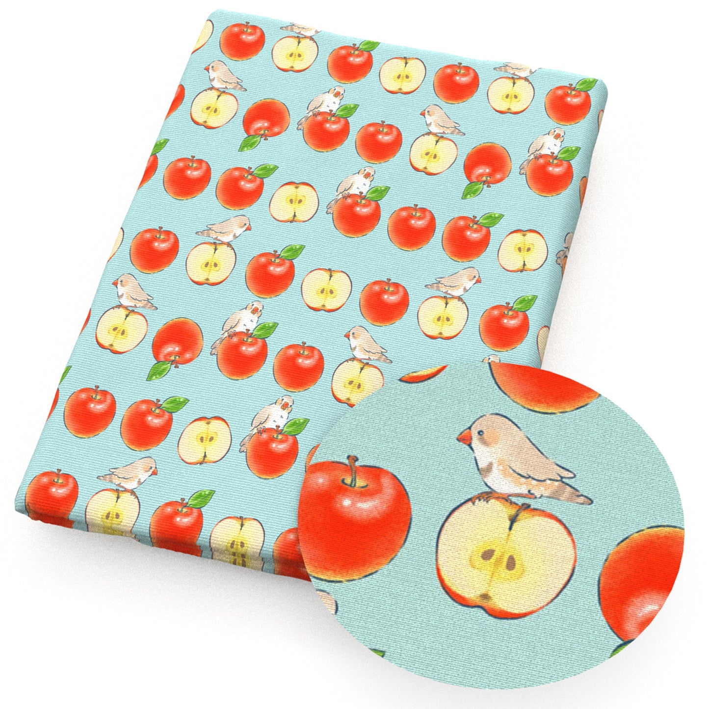 apple bird fabric