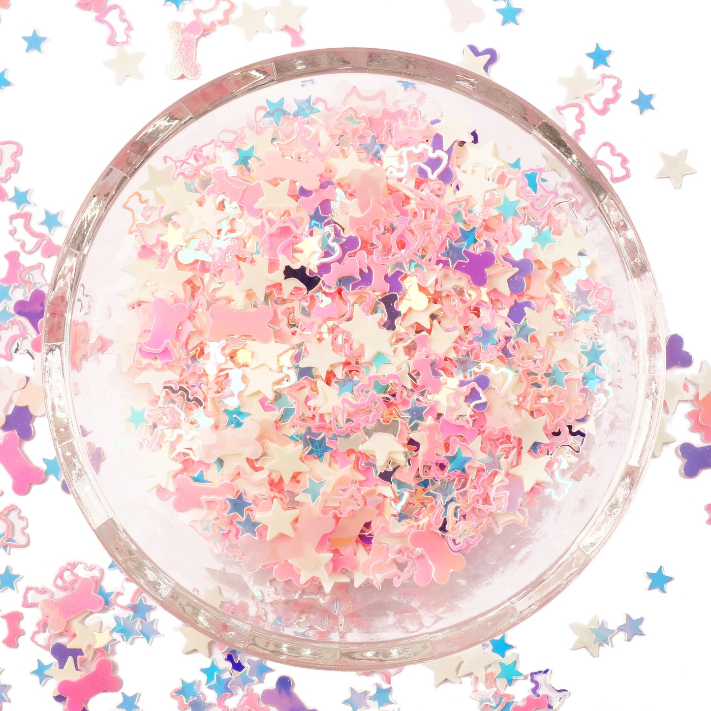 10g/0.35oz Holographic Laser Sequins,Hollow Dog Bone Star Shaped Sequins Mixed Colors,PVC Flakes for DIY Crafts,Jewelry Making DIY Christmas Hand-Sewn Decorative Accessories,Perfect for New Year, Birthday, Wedding, and Bridal Shower Celebrations