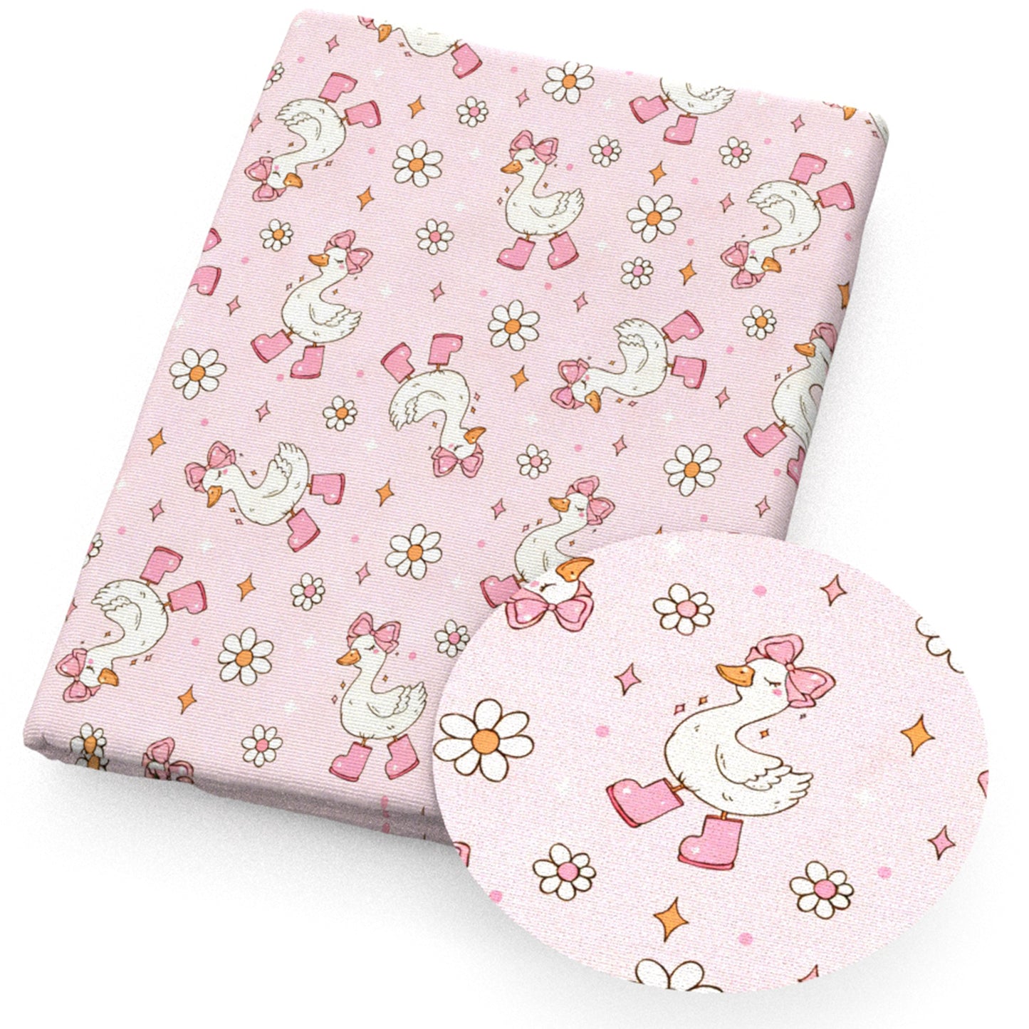 pink series duck flowerfloral fabric