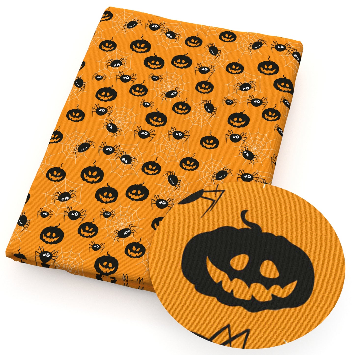 spiderspider web pumpkin halloween fabric