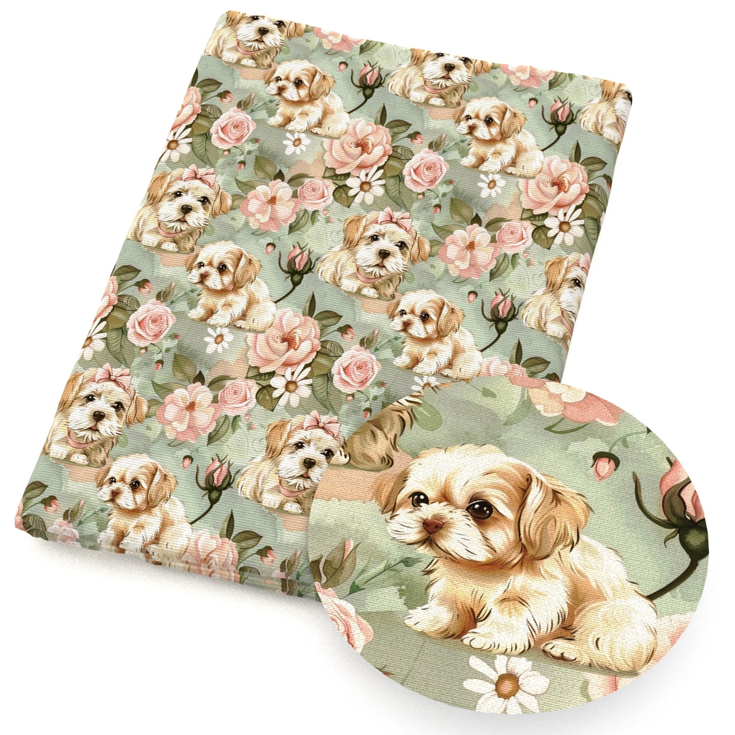 flowerfloral dogpuppy fabric