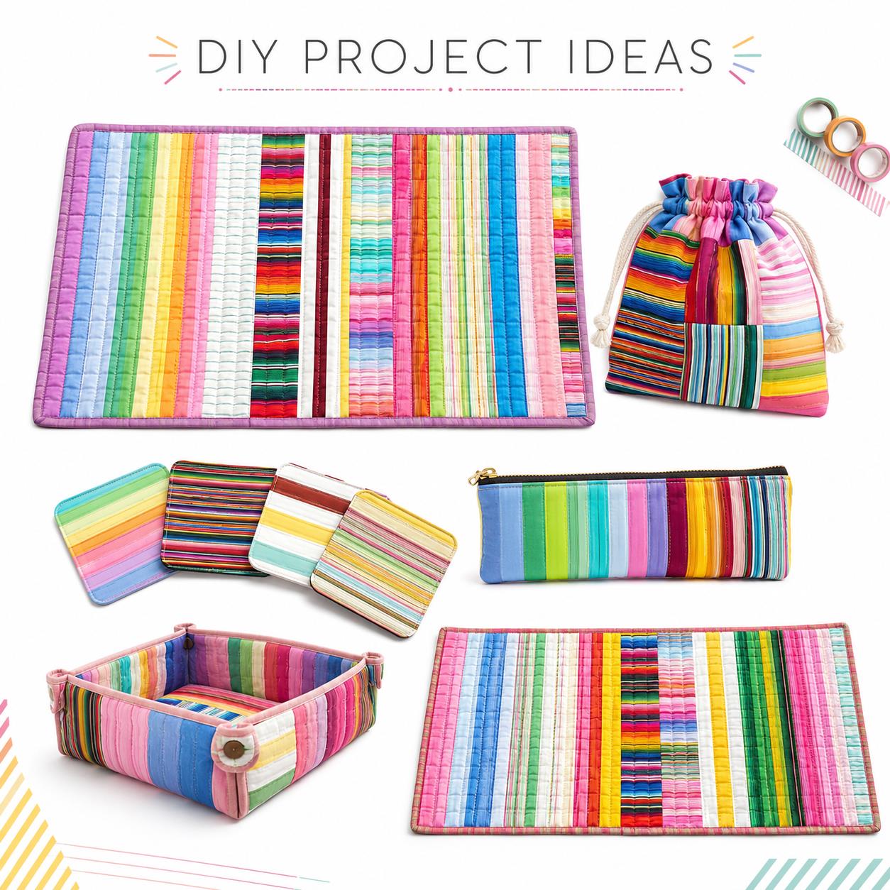10pcs Vintage Striped Jelly Roll Fabric Strips 2.5X19.7inch Pre-Cut 100% Polyester For Patchwork Quilts, Table Runners, Placemats, Tote Bags, Storage Pouches, Makeup Bags, Coasters, Quilt Blocks & Binding