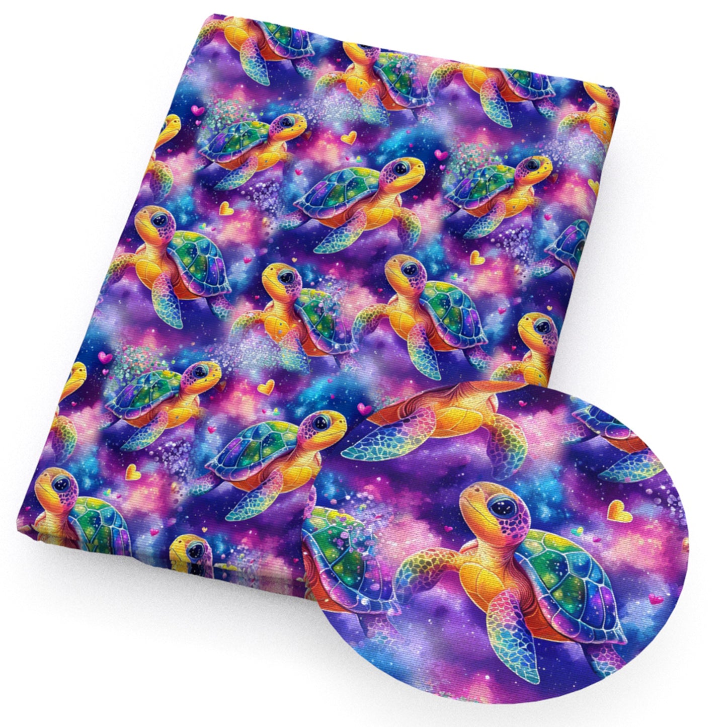 turtle tortoise tie dye heart love fabric