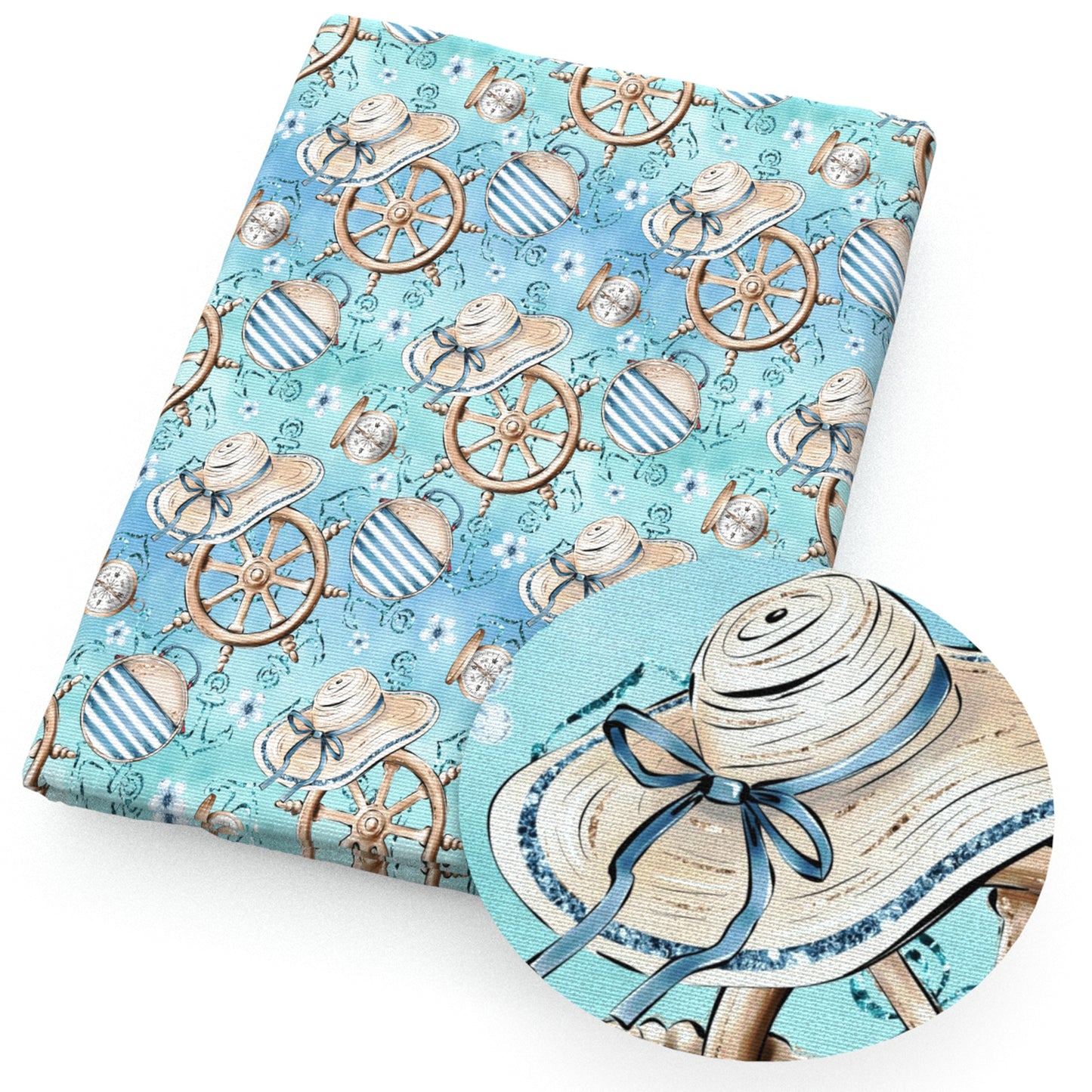 sailor anchor ship flowerfloral ocean series fabric