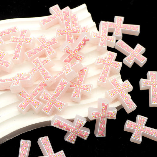 1pc Charming Cross Shaped Silicone Plastic Beads, Focal Pendants Beads for DIY Beading & Jewelry Making, Keychains, and Bag Accessories,Beads & Bead Assortments Easter Decorations
