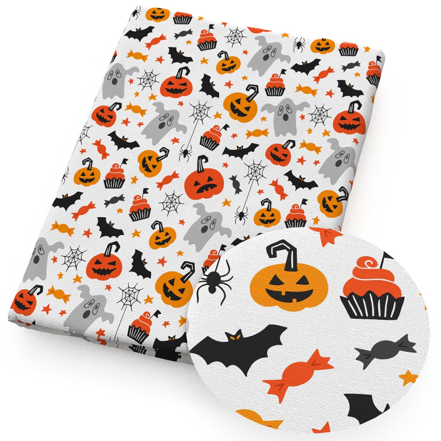 halloween pumpkin bat fabric
