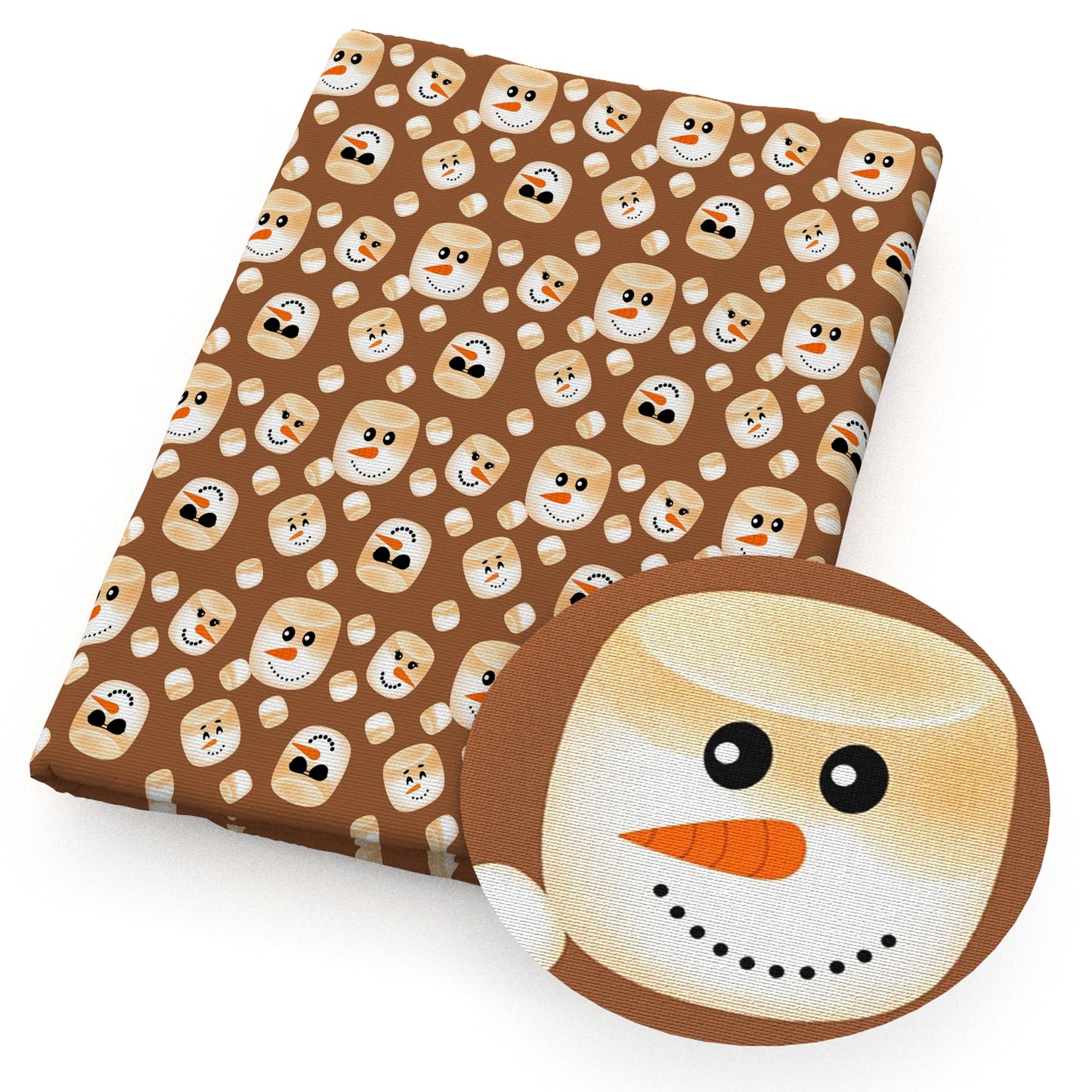 christmas day snowman cotton candy fabric