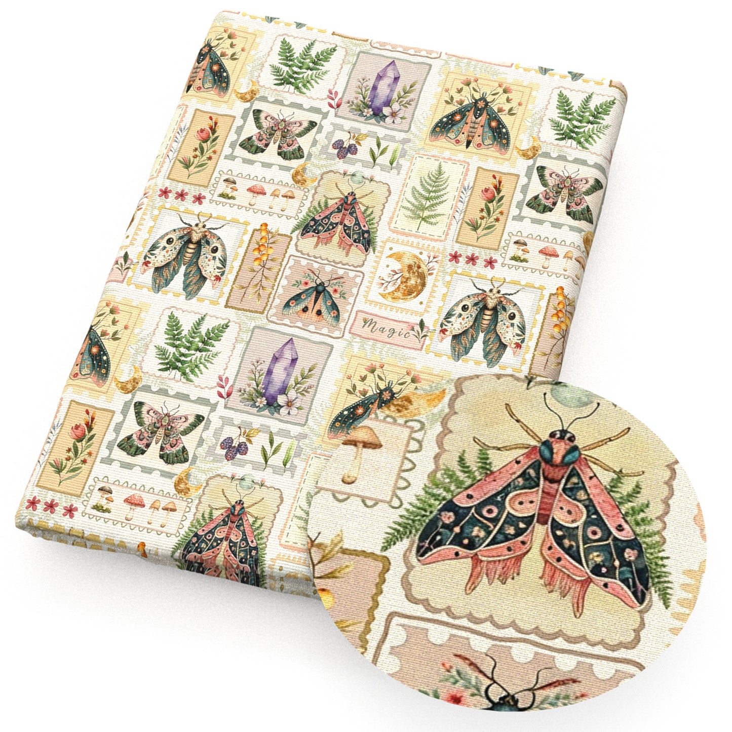 butterfly insect mushroom flowerfloral crystal moon fabric