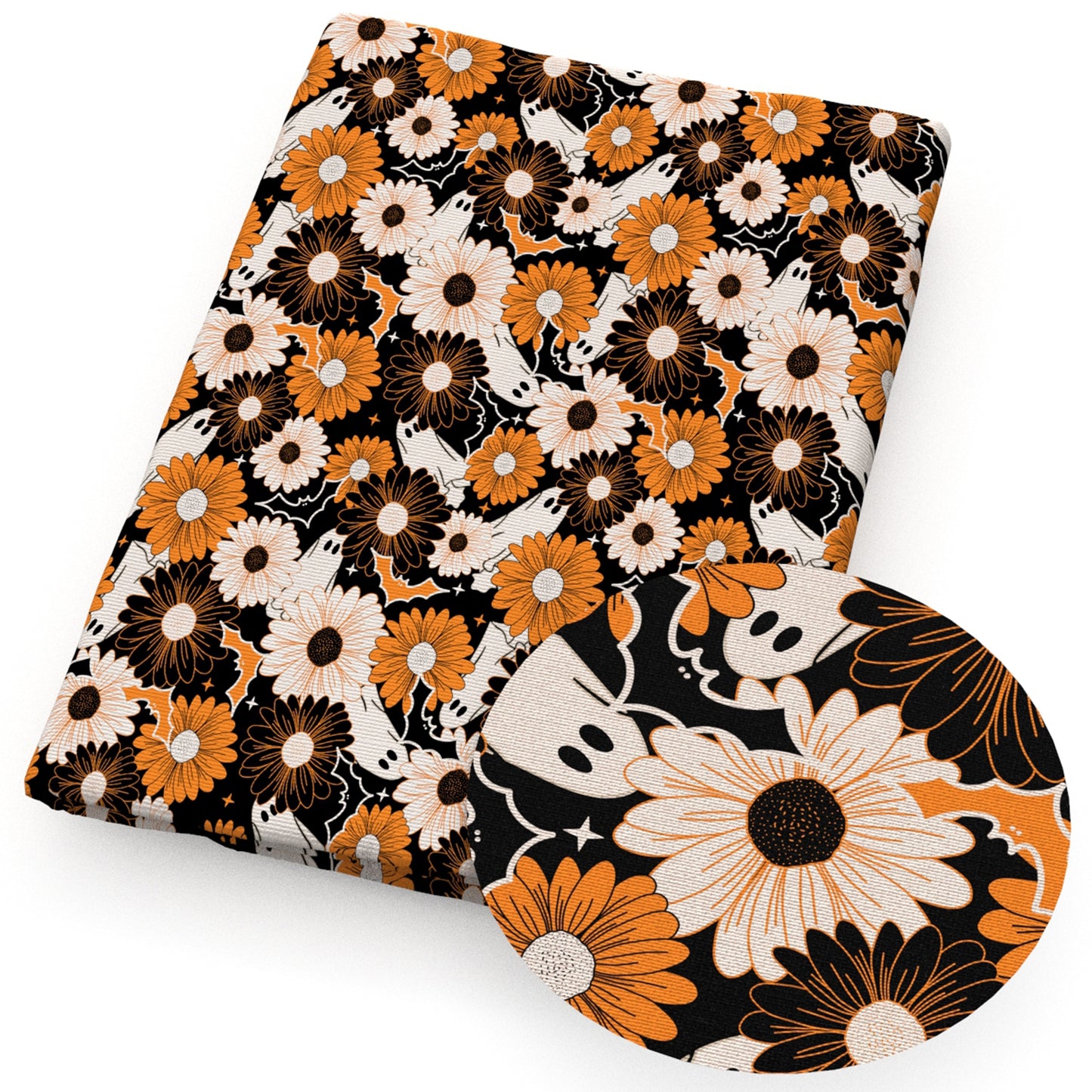 flowerfloral bat skull ghost skeleton bones halloween fabric