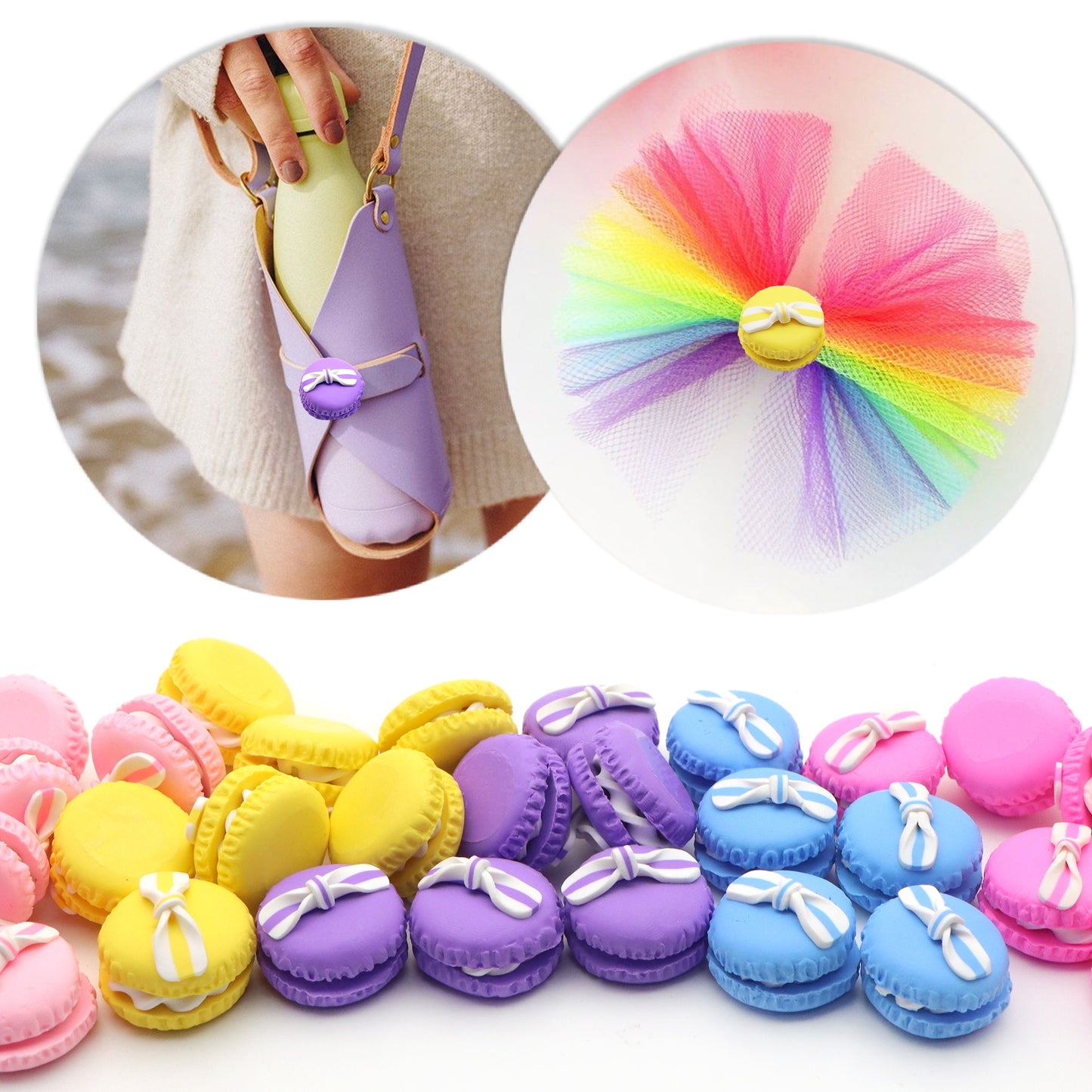 5Pcs Random Mixed Macaron-Shaped Resin Accessories Kit - Decorative Charms for DIY Earrings, Phone Cases, Hair Clips, Keychains, Cups, Sneakers, Refrigerator Stickers, and Creative Crafts - Colorful, Cute, and Versatile Decorations
