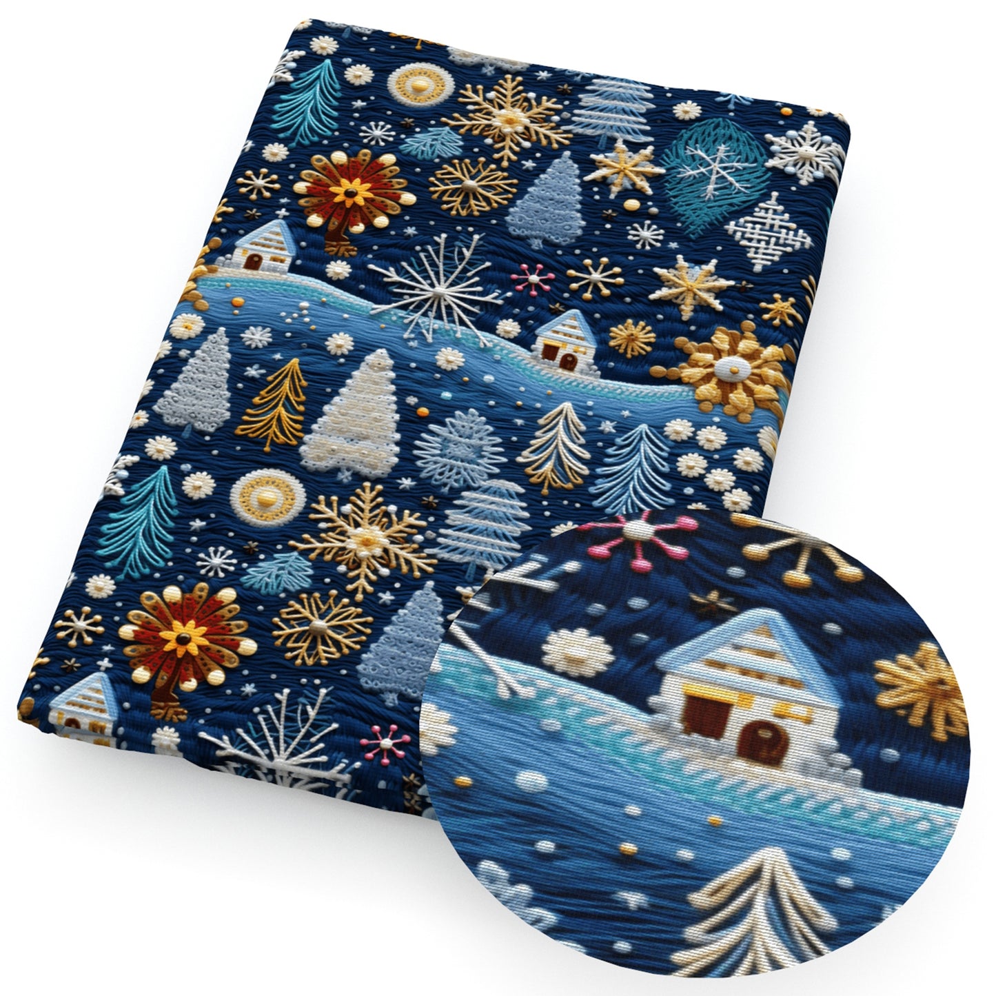imitation embroidery series christmas tree snowflakesnow fabric