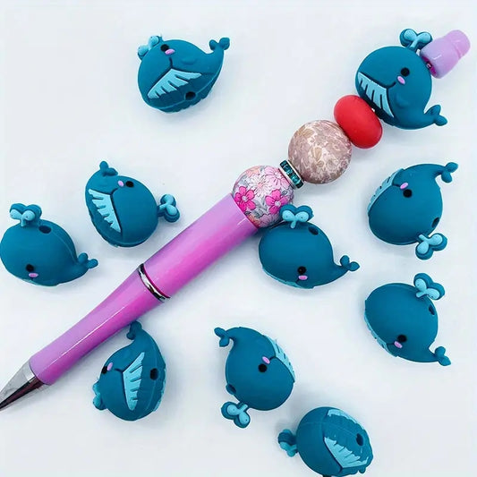 1pc Vibrant Whale-Shaped Silicone Beads Set - Colorful 3D Marine Animal Charms for Creative DIY Jewelry Making, Stylish Bracelets, Keychains, and Craft Projects - Perfect for Ocean Lovers and Handmade Enthusiasts