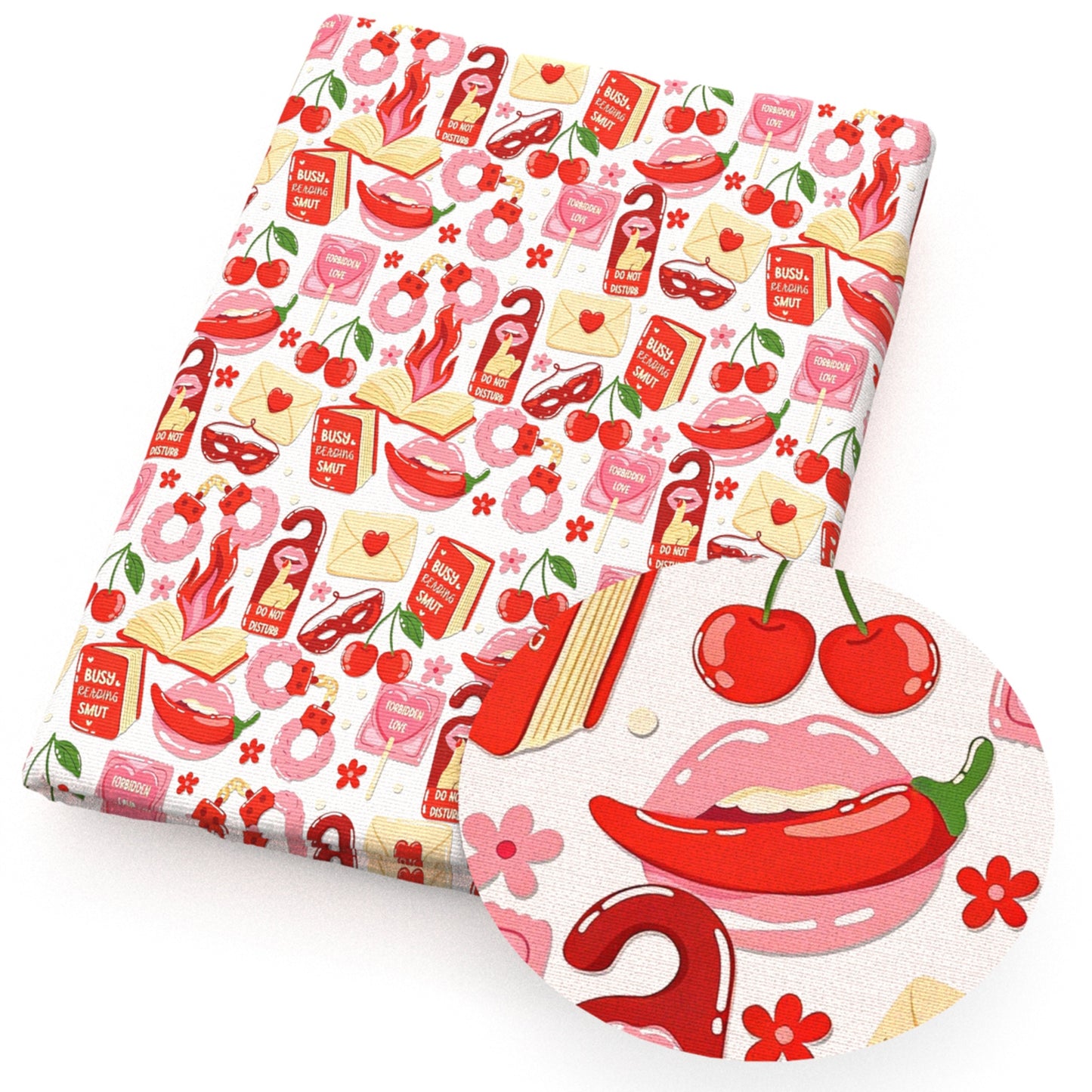 book cherry lollipop lolly pops envelope fabric