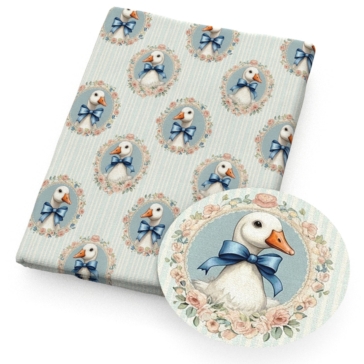 duck flowerfloral stripe fabric