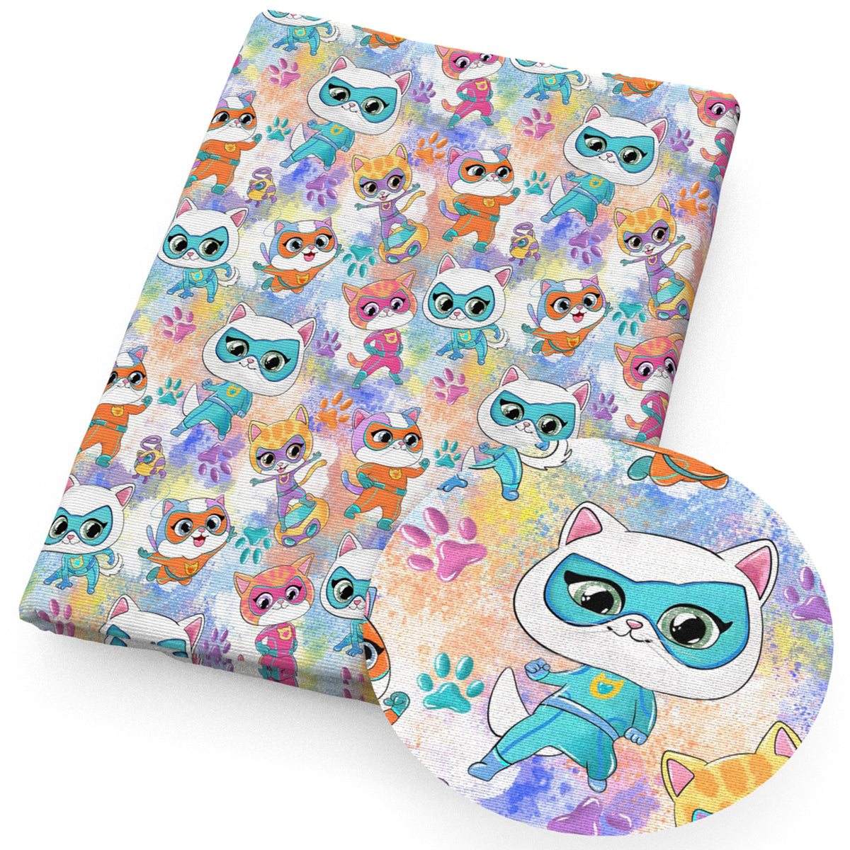 tie dye foot print paw fabric